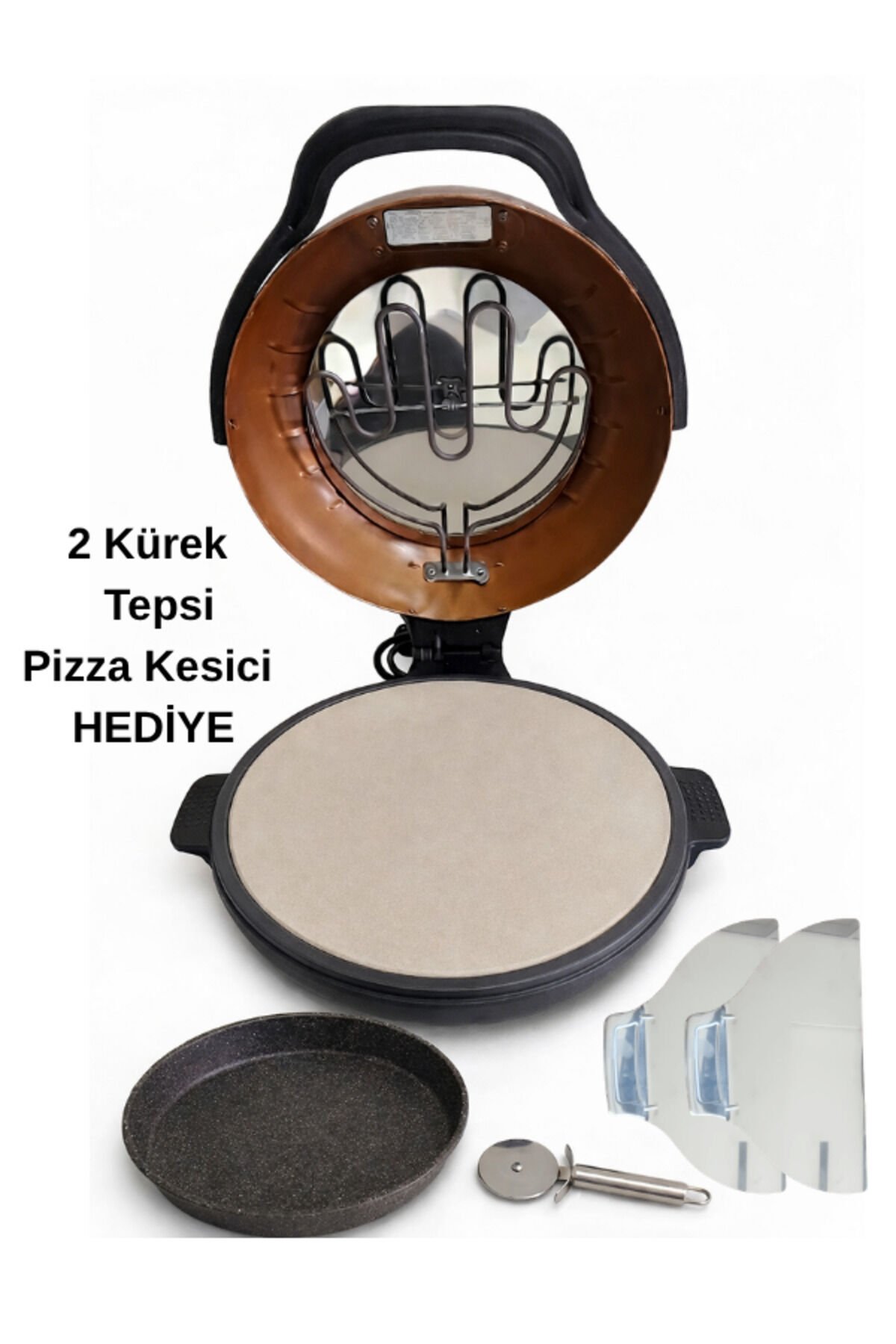 1500W Taş Fırın Etkili Ekmek Lahmacun Pizza Pişirme Makinesi + 3 Hediye