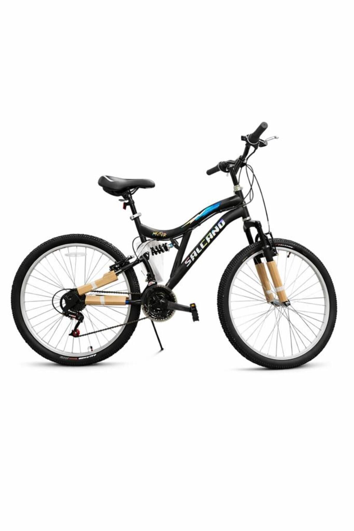 Hector 26V 26 Jant 21 Vites Çift Amortisörlü Dağ Bisikleti Siyah Mavi Krom Gri