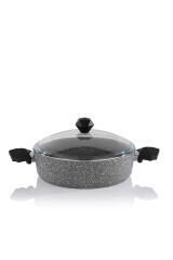 Cory Yanmaz Yapışmaz Basık Tencere 28 Cm-Gri