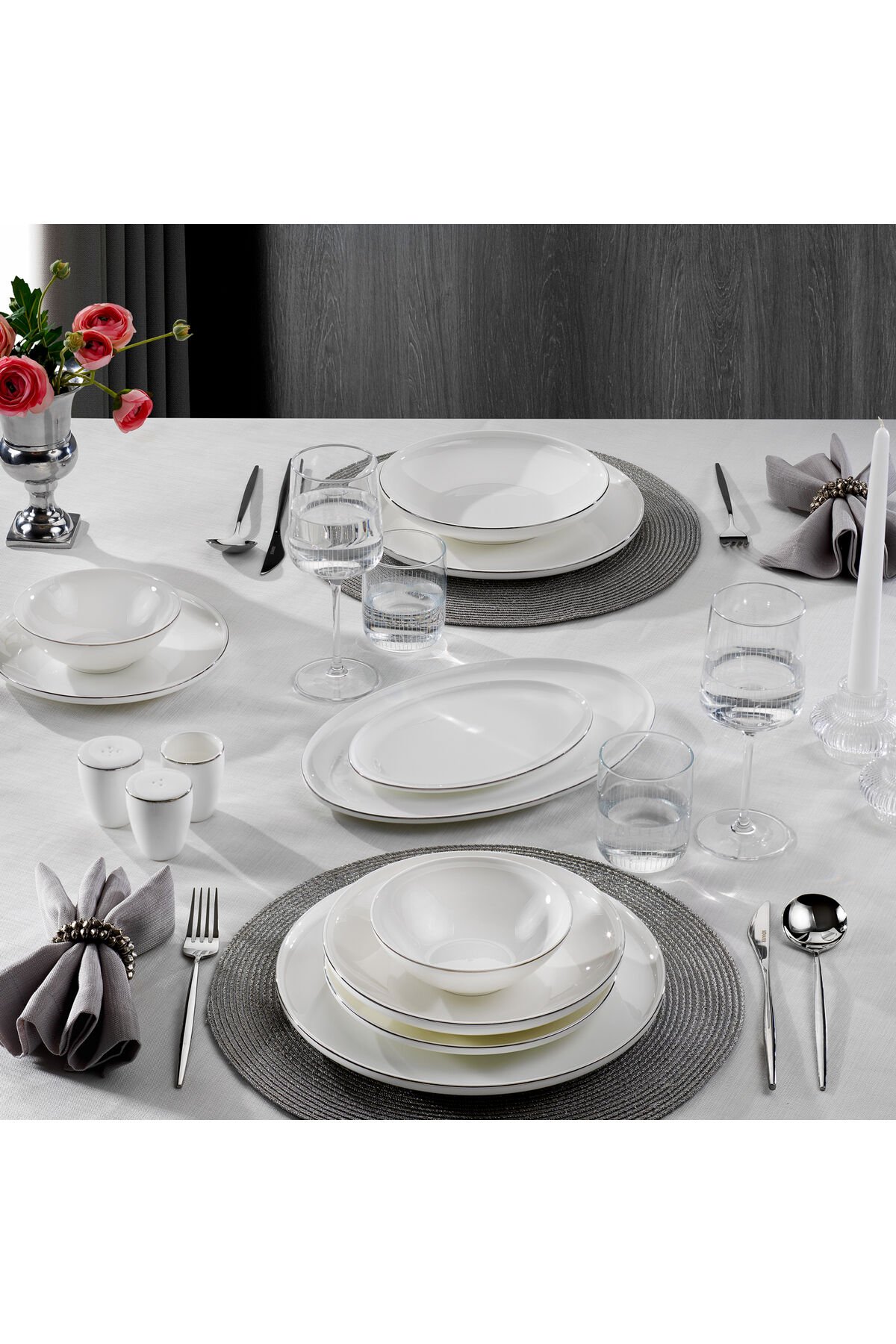 Chance Platin Yemek Takımı 56 Parça-Platin