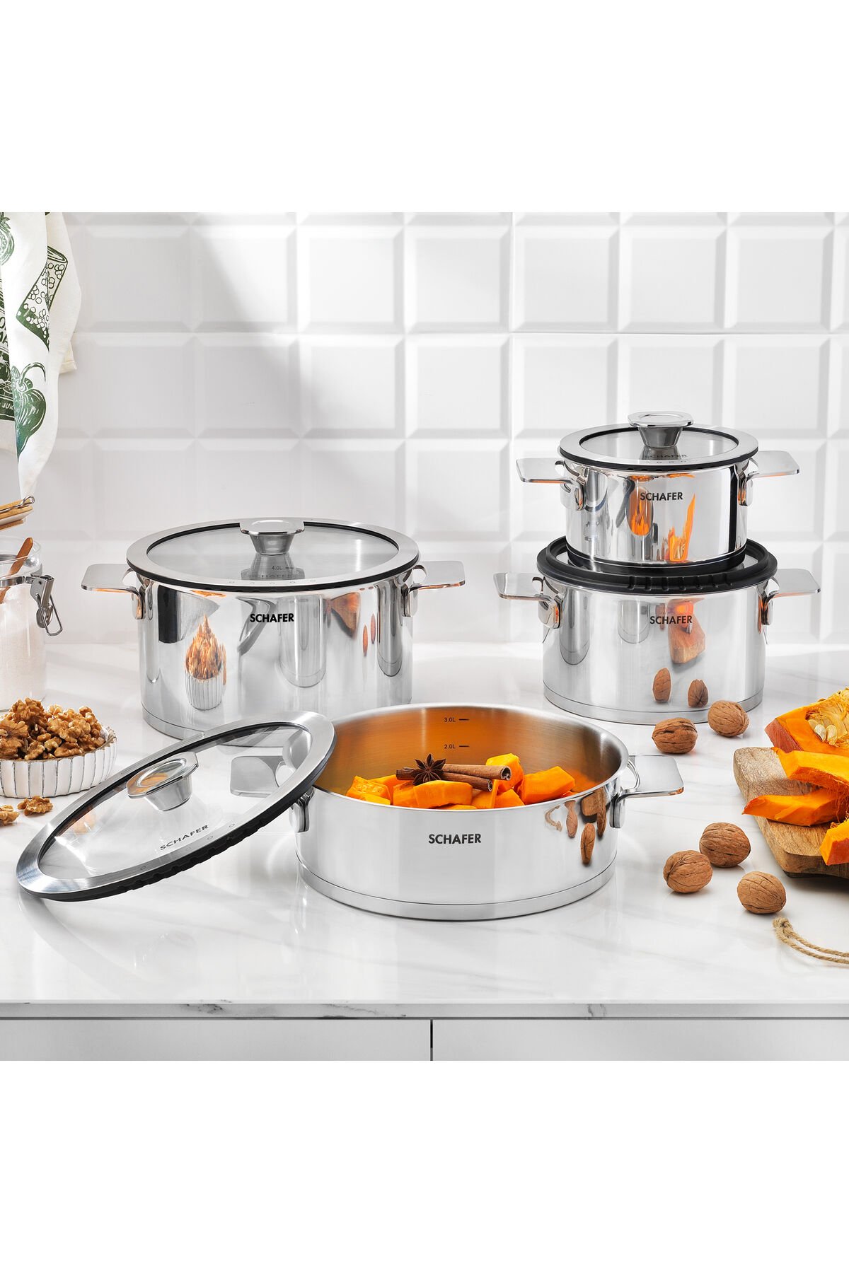 Steel Pro Çelik Tencere Seti 8 Parça-Inox