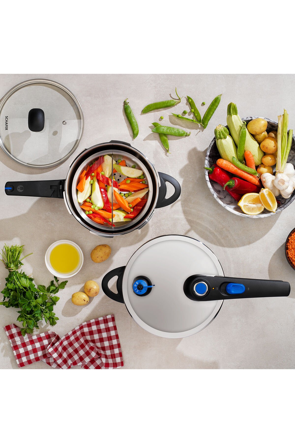 Gusto Chef 2 Li Düdüklü Tencere Seti 4+7 L 4 Parça-Inox01