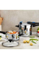 Gusto Chef 2 Li Düdüklü Tencere Seti 4+7 L 4 Parça-Inox01