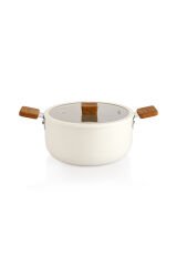 Ceramoni Seramik Derin Tencere 24 Cm-Krem
