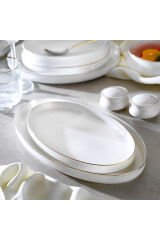 Superfine Bone Lumiere Yemek Takımı 56 Parça-Gold