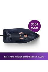 7500 Serisi Buharlı Ütü, 3200W, 55 g/dk Sürekli Buhar, SteamGlide Elite, 260 g Şok Buhar, DST7510/80