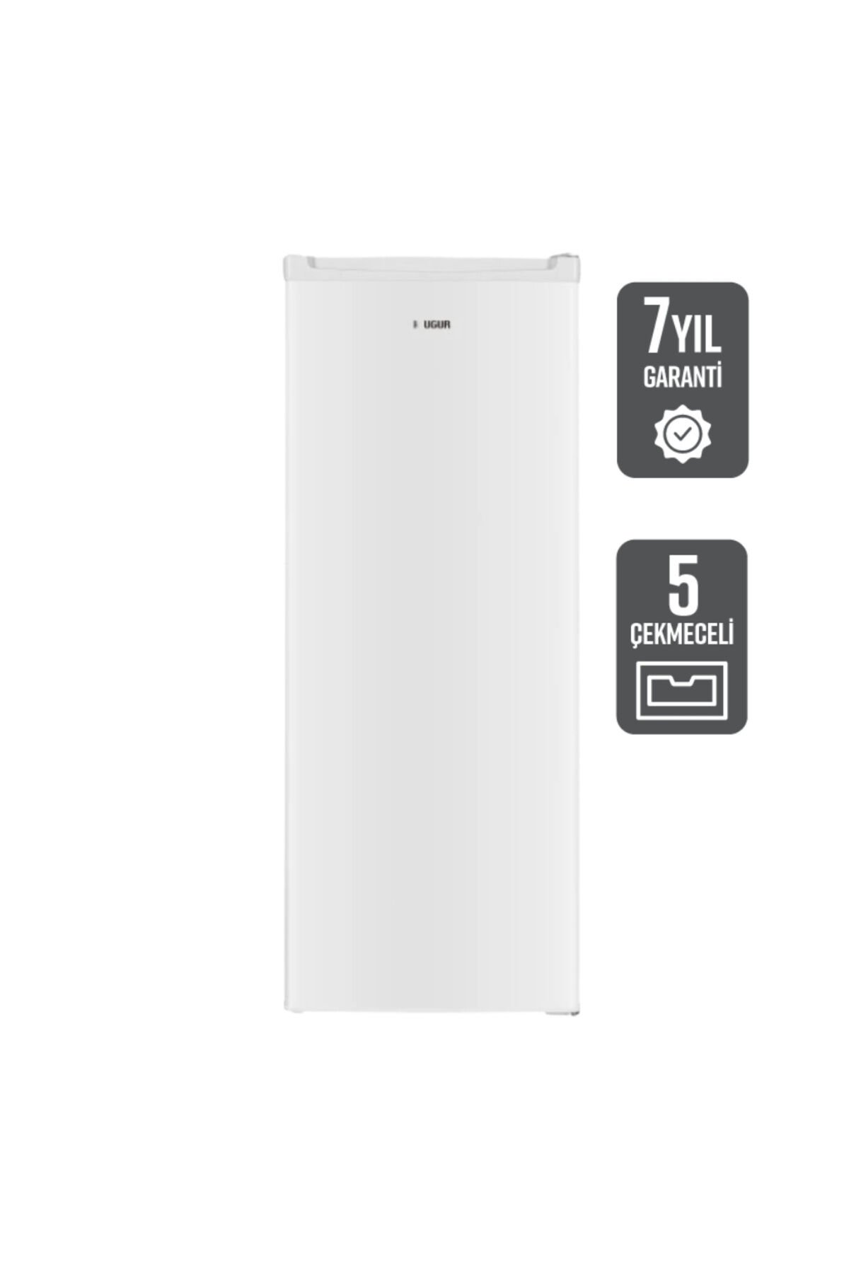 UED 5169 DTK 5 Çekmeceli 168 Litre Dikey Derin Dondurucu