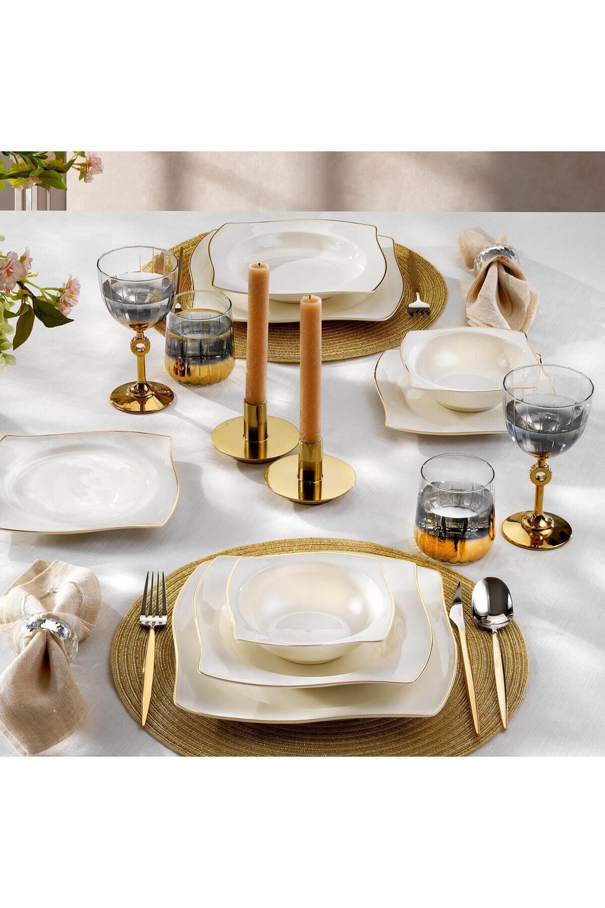 Bety Yemek Takımı 48 Parça - Gold