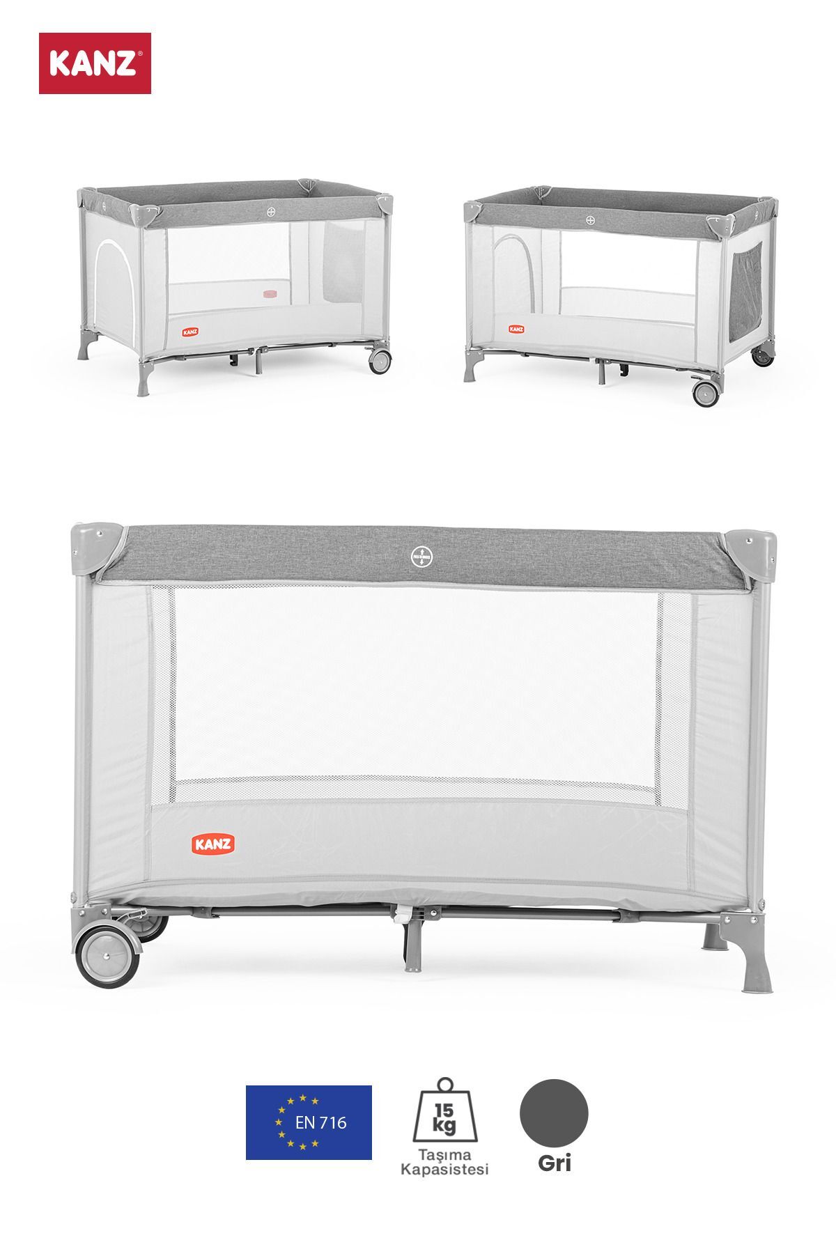 Pure&sımple Park Yatak Ve Oyun Parkı Gri