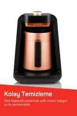 OK0020 Okka Rich Spin Pro Türk Kahvesi Makinesi 5 Fincan, 8 Farklı Mod, Taşma Önleyici Sistem, Bakır