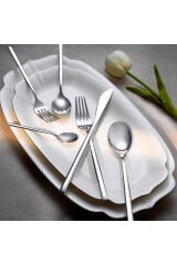 Hamburg 72 Parça Çatal Kaşık Bıçak Takımı-Gümüş